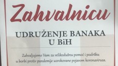 Bankama u BiH uručena Zahvalnica